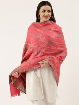 Pashmoda - Women Pink Kaani Wool Shawl