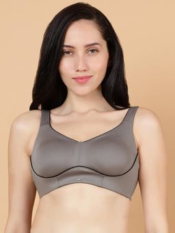 SOIE - Womens Grey Non Padded Non Wired Full Coverage Minimizer Bra