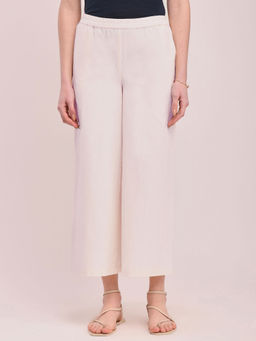 Pink Fort - Cotton Solid Culottes - Off-White