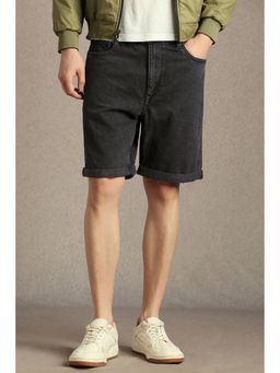 Louis Philippe - Men Black Solid Shorts