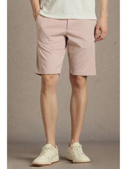 Louis Philippe - Men Pink Solid Shorts