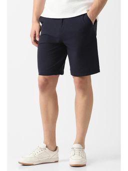 Van Heusen - Men Navy Blue Textured Casual Shorts