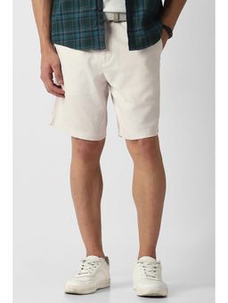 Van Heusen - Men White Solid Casual Shorts