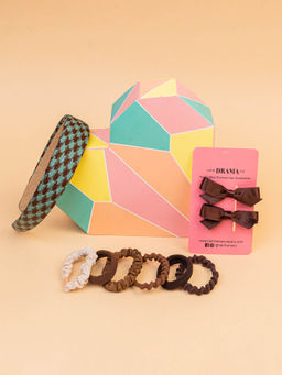 Hair Drama Co. - Dreamy Gift Box with 1 Hair Band 2 Mini Hair Bows & 6 Hair Ties-Green