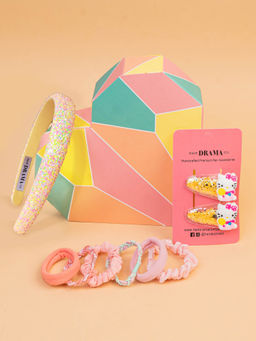 Hair Drama Co. - Sparkle & Shine Gift Box with 1 Shimmer Hair Band 2 Hair Pins 6 Hair Ties