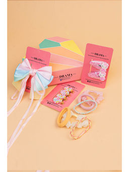 Hair Drama Co. - Unicorn Sparkle & Shine Gift Set with 1 Hair Bow 6 Hair Pins 6 Hair Ties
