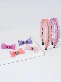 Hair Drama Co. - Rainbow Crystal Net Gift Box with 2 Hair Bands & 4 Hair Bows