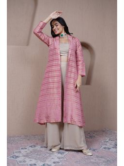 Alaya by Stage3 - Resham Pink Blouse and Pant with Jacket (Set of 3)