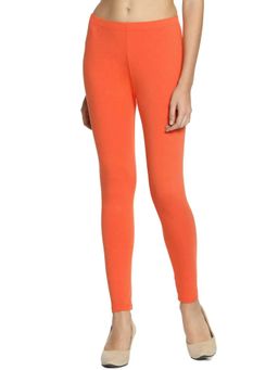 Soch - Orange Cotton Spandex Churidar Leggings