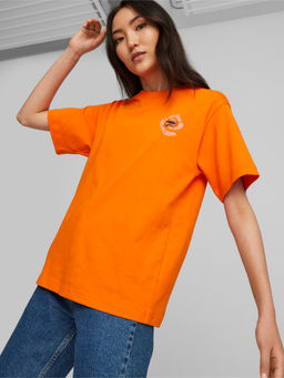 Puma - Downtown Womens Orange Relaxed T-shirt