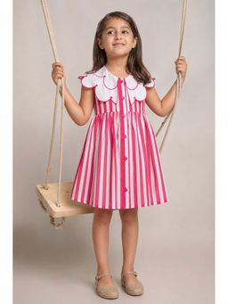 Shopbloom - Girls Pink Cotton Candy Cutie Stripes Dress