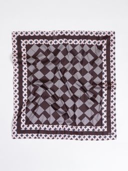 FableStreet - Satin Printed Scarf - Black