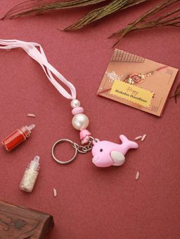 Saraf RS Jewellery - Pink Fish Toy Lumba with Roli Chawal
