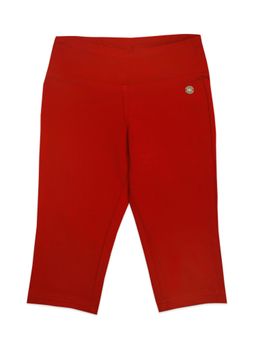 TINY GIRL - Solid Capri for Girls- Red