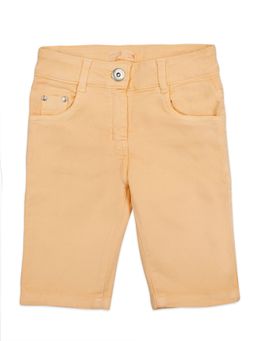 TINY GIRL - Solid Knee Length Shorts - Peach