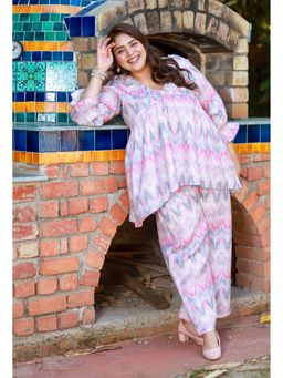 Desi Noor - Plus Size Multi-color Alia Top Palazzo (Set of 2)