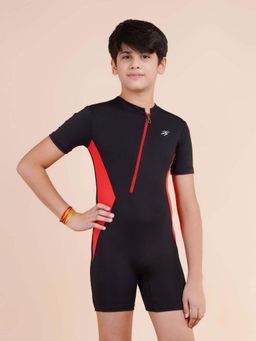 Keepfit - Black Red UPF 40+ Sun Protection Antibacterial Swimwear for boys