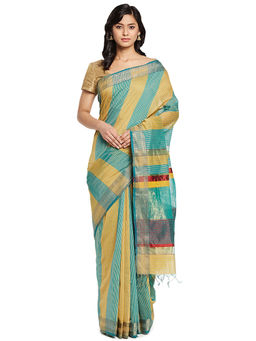 Fabindia - Multicolour Maheshwari Cotton Silk Saree
