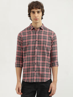 United Colors of Benetton - Pink Slim Fit Checks Shirt
