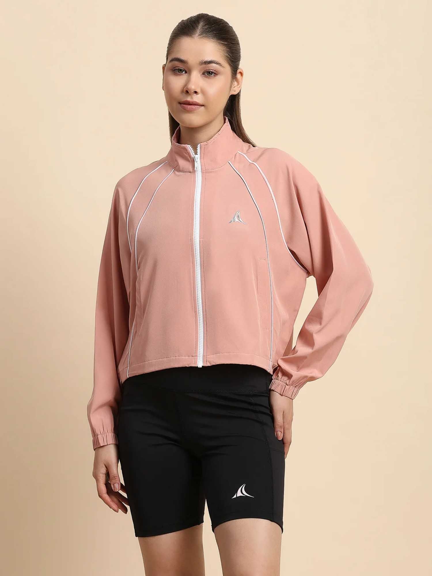 fitleasure Peach Solid Regular Jacket-picture-24