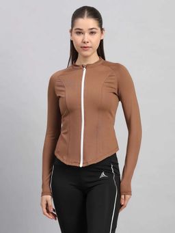 Fitleasure - Brown Solid Slim Jacket