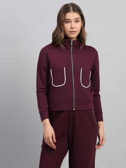 Fitleasure - Wine Solid Tencel Spandex Regular Jacket