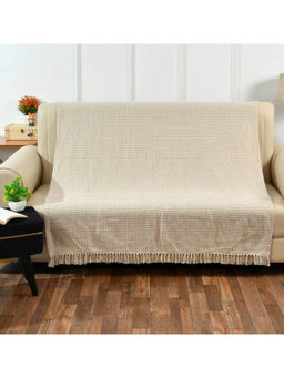 Sashaa World - Beige Plaid Throw