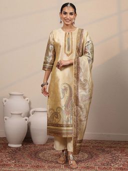 Libas - Printed Silk Blend Straight Kurta Pant with Dupatta