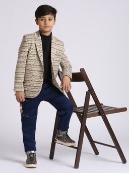 Kids Island - Fawn Full Sleeves Solid Elegance Blazer