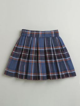 ZIP ZAP ZOOP - Blue Flared Checks Cotton Skirt