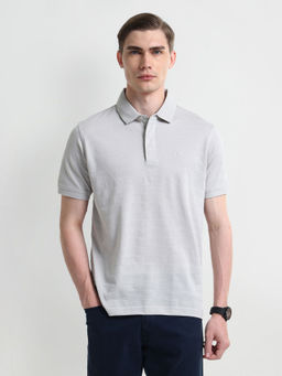 Arrow - Geometric Grey Half Sleeves Collar Neck Polo Shirt