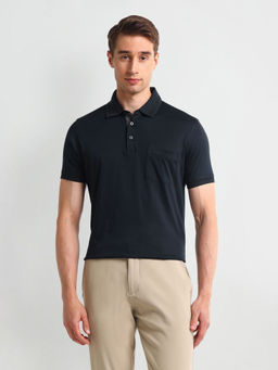 Arrow - Blue Half Sleeves Collar Neck Polo Shirt