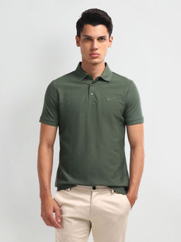 Arrow - Graphic Green Half Sleeves Collar Neck Polo Shirt