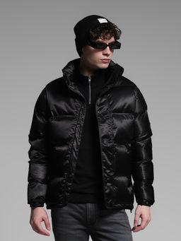 Jack & Jones - Jack and Jones Black Regular Fit Puffer Jacket