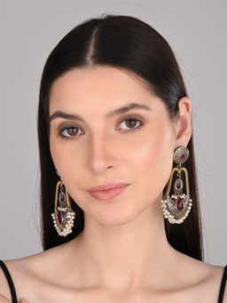 Anvik - Red Gold and Silver Dual Tone Drop Earrings