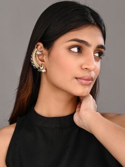 Anvik - Multi-Color Peacock Crescent Earrings
