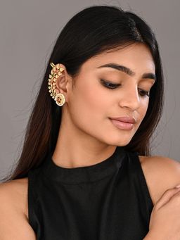 Anvik - Multi-Color Floral Gold Plated Ear Cuffs