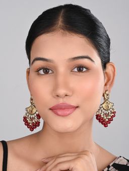 Anvik - Red Contemporary Mop Chandbali