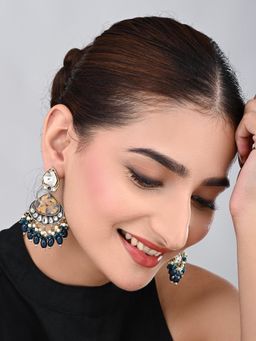 Anvik - Blue Gold Plated Two Tone Drop Earring