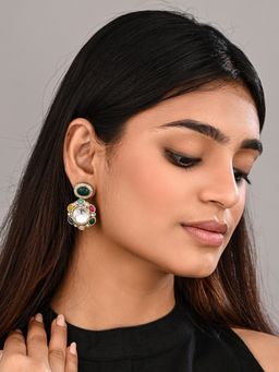 Anvik - Multi-Color Statement Earrings Featuring A Bold Circular Design With A Vintage Finish