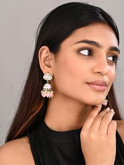 Anvik - Pink Enamelled Jhumka Earring