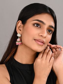 Anvik - Pink Enamelled Jhumka Earring