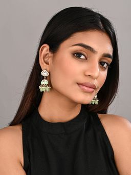 Anvik - Green Enamelled Jhumka Earring