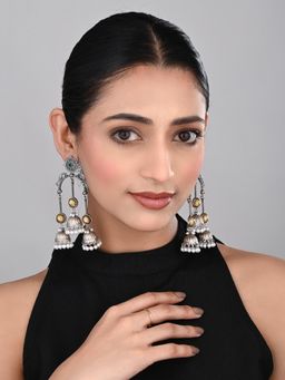 Anvik - Green Dual Tone Jhumka Earring