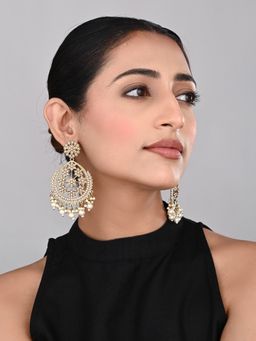Anvik - White Gold-Plated Floral Motif Earrings