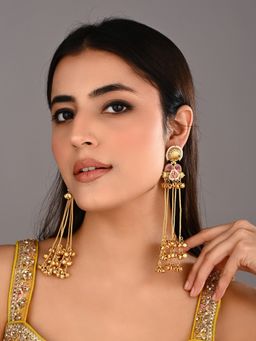 Anvik - Red Kashmiri Long Drop Ghungroo Earring