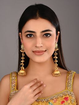 Anvik - Green Kashmiri Long Drop Jhumka Earring