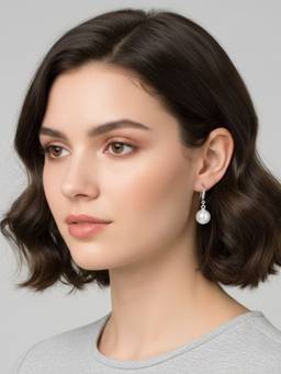 RACHIVA - 925 Sterling White Classic Pearl Drop Earrings