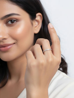 RACHIVA - 925 Sterling White Minimal Zircon Adjustable Band Ring