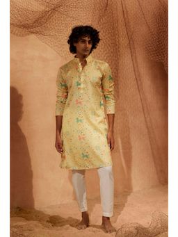 Eleven Brothers - Yellow Flying Horses -Silk Kurta